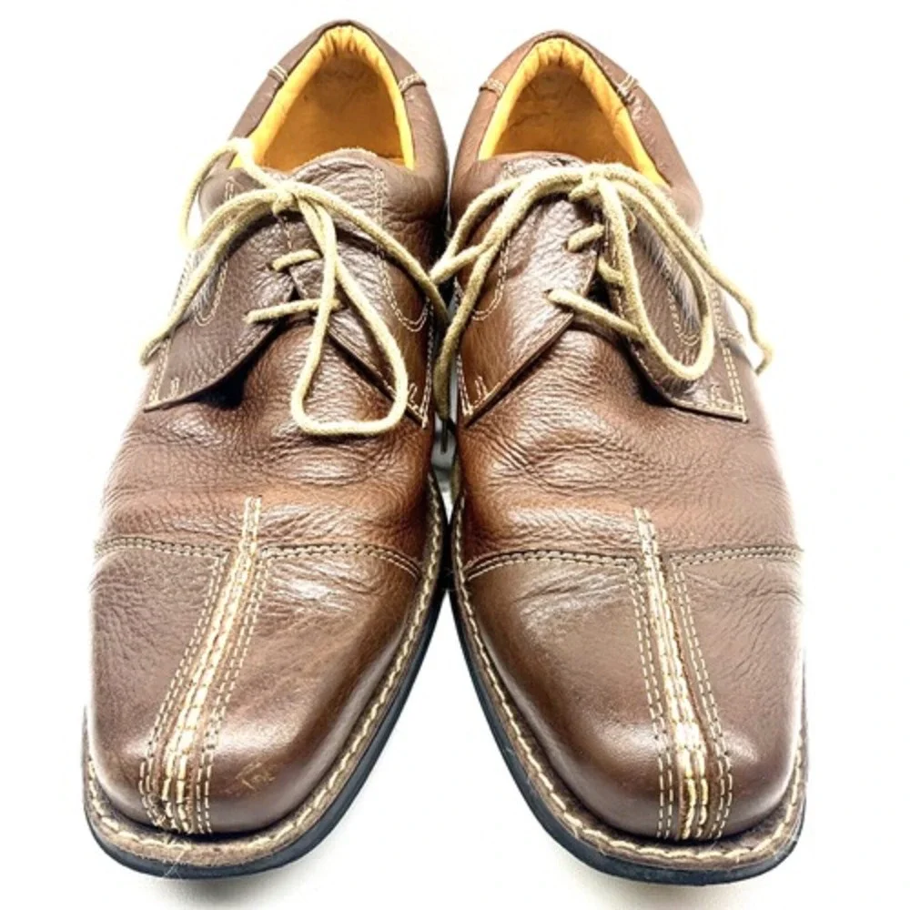 SANDRO‎ MOSCOLONI Vineyard Brown Leather Mens Sz 10 Gel Comfort Oxford Shoes